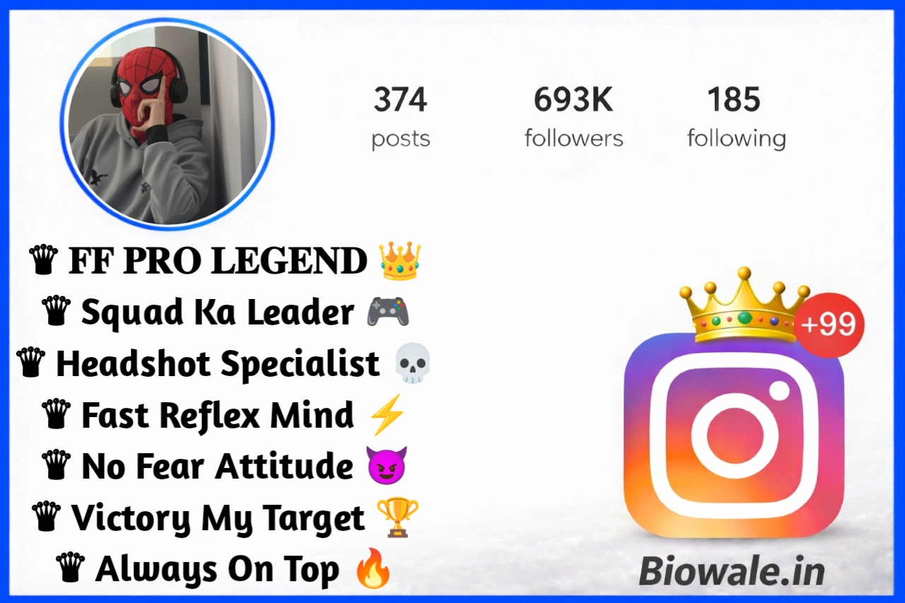 Free Fire Bio For Instagram